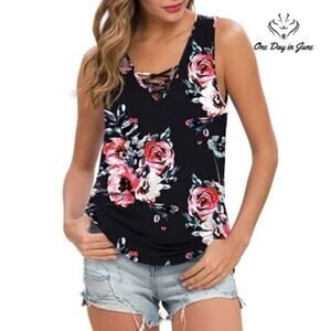 Feiersi Cross Front Tank Top Size M